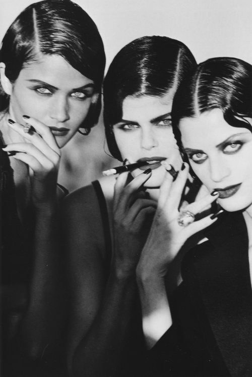 ohyeahpop:Helena Christensen, Kristen Mc Menamy, Petra Lindblad, Vogue Paris, April, 1991 - Ph. Pete