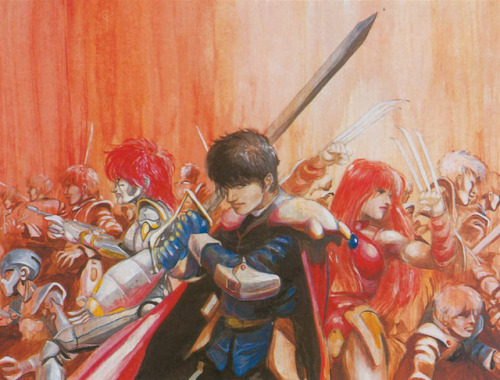 videogamesdensetsu: Phantasy Star III illustration featured in the March 1990 issue of Beep! Mega Dr