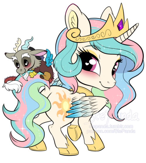 texasuberalles: Princess Luna chibi by StePandy Princess Celestia and Discord chibi stepanda.