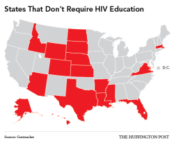 laughingacademy:  femininefreak:  Sex Education in American Public Schools  The third map is really freaking me out. “Don’t have to be medically accurate.” WHAT.  America the shameful