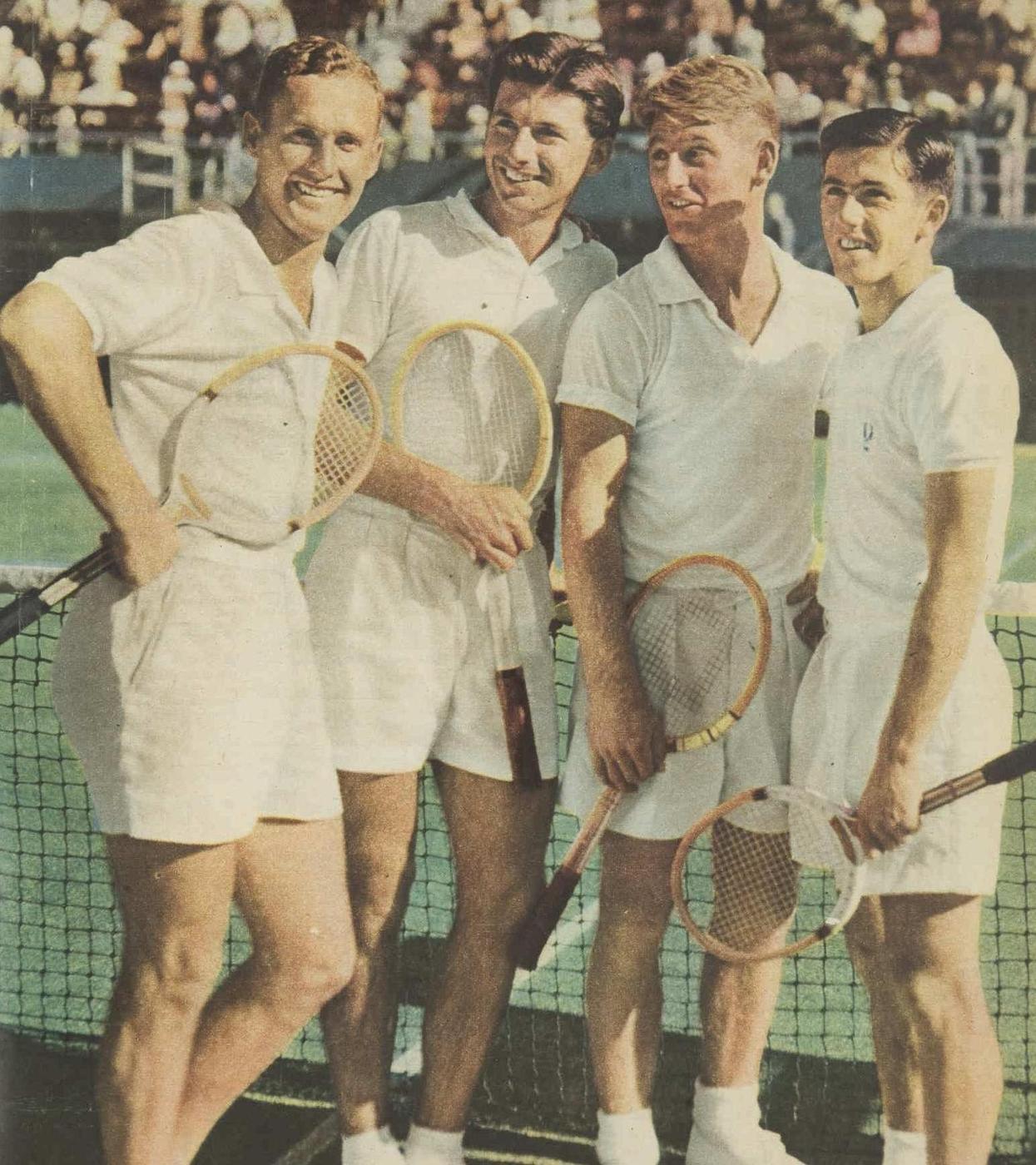 mid-centurylove:  The 1957 Australian Davis Cup team - Neale Fraser, Ashley Cooper,