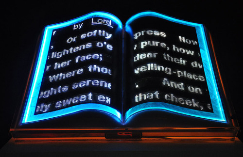 asylum-art:  Luminous Words: Glowing Books by Airan KangSouth Korean artist Airan Kang creates striking illuminated books or “electronically luminescent sculptures cast from transparent synthetic resin” for her Luminous Words series.The books are