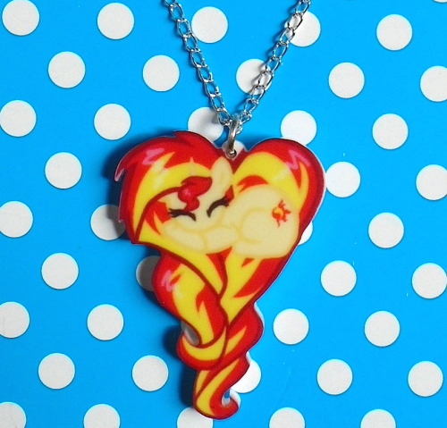 New Sunset Shimmer pony heart necklace! Artwork by myself so you won&rsquo;t be finding this one