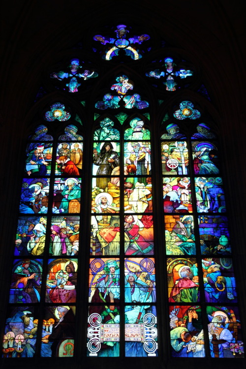 artmagnifique:  ALFONS MARIA MUCHA. Stained-Glass Window at St. Vitus Cathedral, Prague, early 1930s.