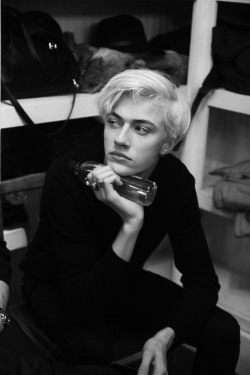 boysably:  Lucky Blue Smith | Backstage at Billy Reid F/W 2015 New york Fashion Week ph. Jae Foo for Fucking Young! 