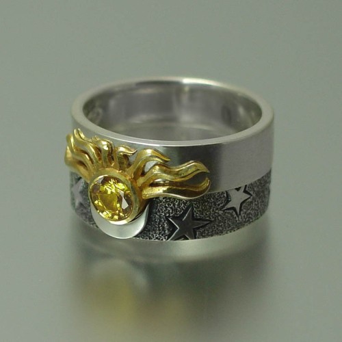 sosuperawesome: Sun and Moon Eclipse Engagement Ring and Wedding Band, by  WingedLion <3 For your sun and stars, or the moon of your life. Tumblr Porn