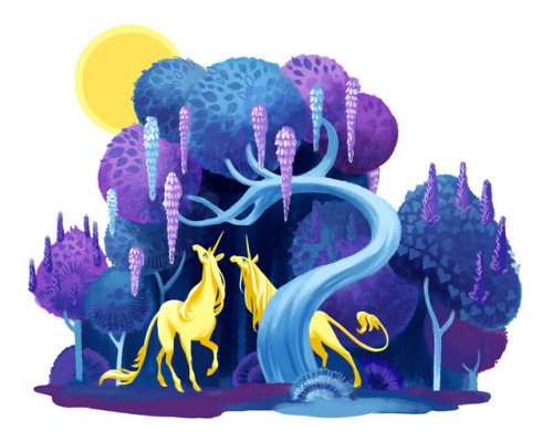 mamath:  Uuuuuunicorn!! Of course inspired by The Last Unicorn, which has some of my favourite backg