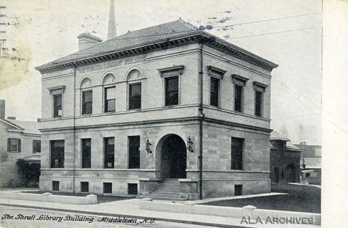 It’s Library Postcard Monday! Here is a 1913 postcard of the Thrall Library in Middletown, New York.