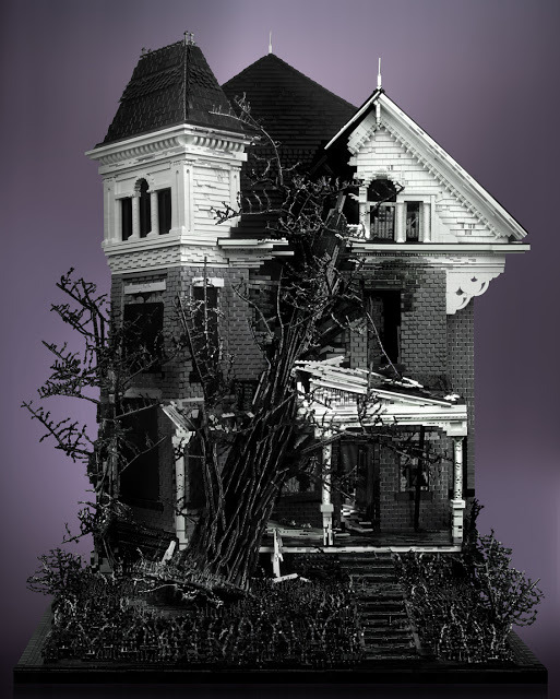 decadent-dollhouse:  “Victorian with Tree” by Michael Doyle.5’ x 3’ x 2’