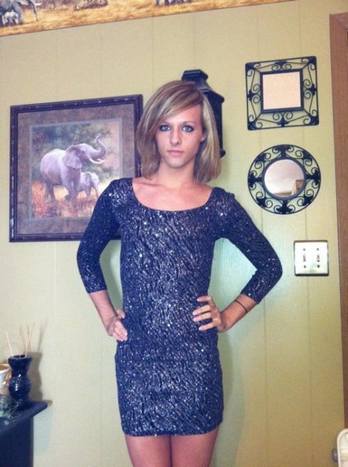 jennifersometimes:  Cute boy in pretty dress.