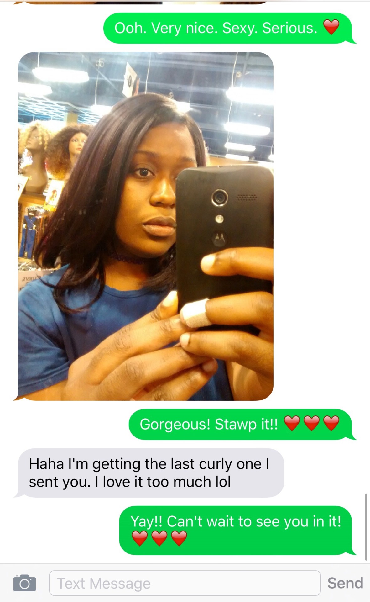 thedoghouse09:  When your partner is at the hair store sending you pictures and you