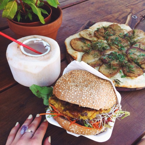 annietarasova:Coconuts, veggie burgers and potato pizzas = VEGAN HEAVEN Instagram: @annietarasova