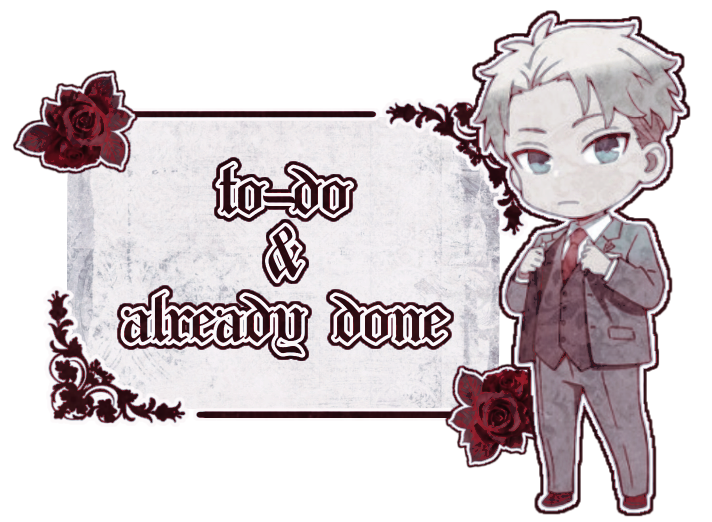 "to-do & already done" / made by lavender