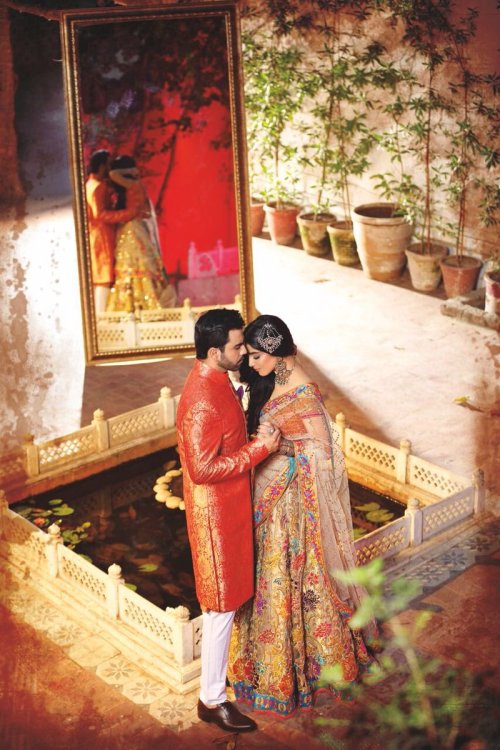 allthingspakcelebs: Maya Ali and Junaid Khan in Nomi Ansari’s editorial photographed by Azeem 