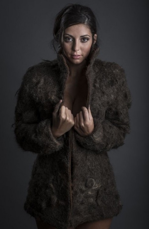 This is a Man-Fur coat made entirely out of human chest hair.