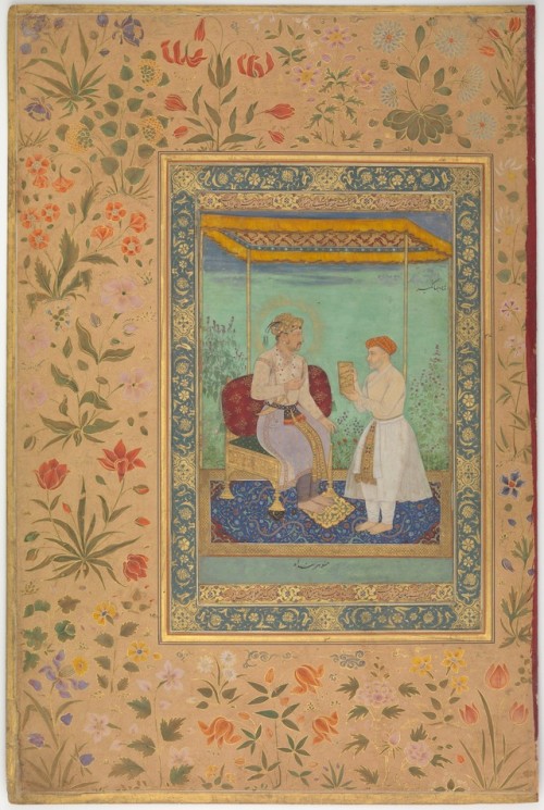 &ldquo;Jahangir and His Vizier, I'timad al-Daula&rdquo;, Folio from the Shah Jahan Album by 