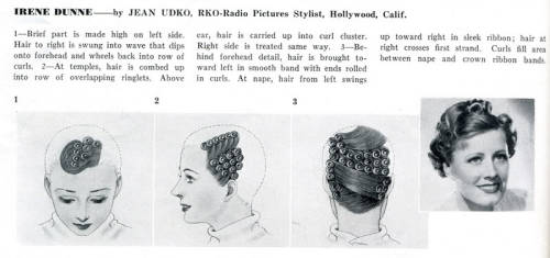 jazzvampire: How to get Irene Dunne’s hair, circa 1939.