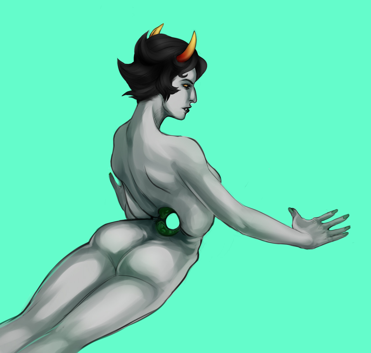 greeneyespeeledforbluelookers:
“Another bendy-Kanaya commission for Sudrien!
”