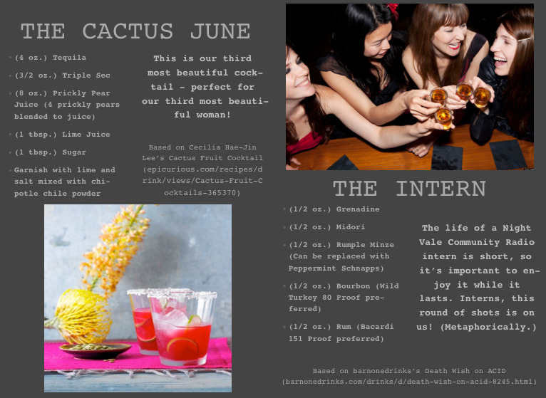 22drunkb:  hardactofollow:  Night Vale Mixology Series If you see something, say