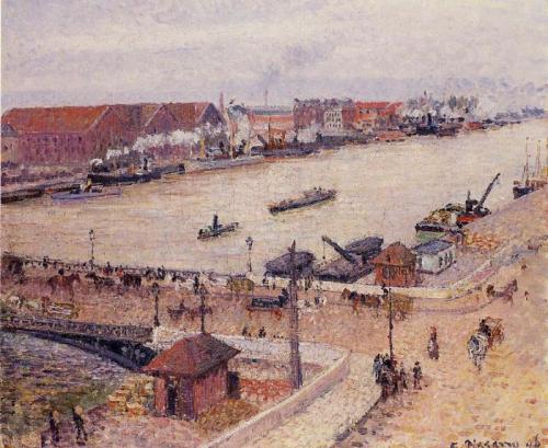 The Seine in Flood, Rouen, 1896, Camille PissarroMedium: oil,canvas