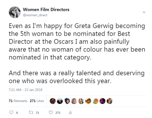 fuckyeahwomenfilmdirectors:Mudbound written & directed by Dee Rees did not get Best Picture or B