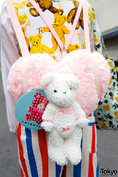 17-year-old Hana on the street in Harajuku w/ Milklim, Swimmer, resale fashion &amp; cute access