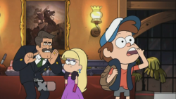 cute-shooting-star:when i see this scene out of context it looks like the father is “so is THAT your bf??” and Pacifica like “yea father, thats my bf” and Dipper’s like “what a nice house you have here man”