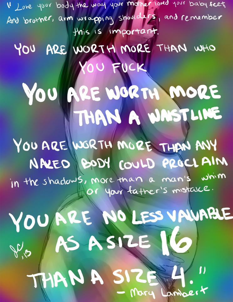 jessi-draws:  “You are no less valuable as a 32a than a 36c Your sexiness is defined