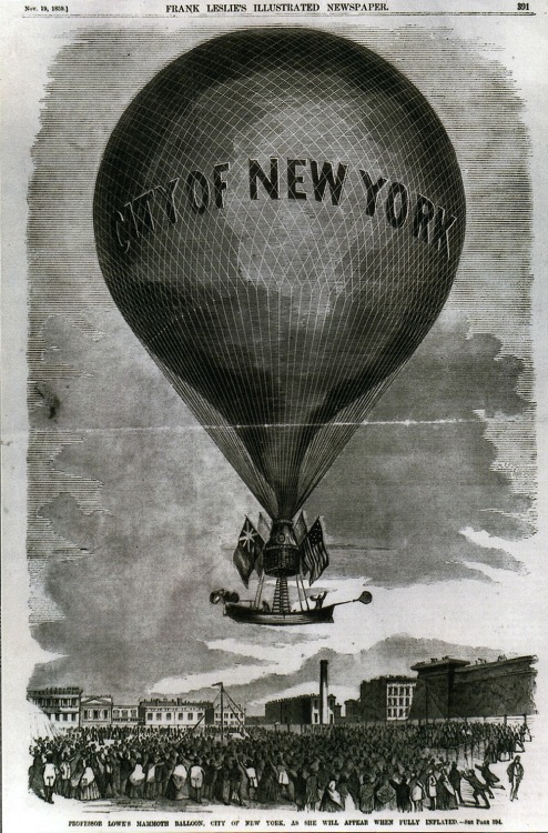 magictransistor:Prof.Thaddeus Lowe, City Of New York Balloon (Frank Leslie’s Illustrated Newspaper),