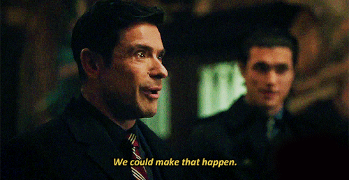 horrorlesbion:Business with Hiram Lodge?No. He comes by every other week offering to buy my maple gr