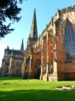 vwcampervan-aldridge:  Spires of Lichfield Cathedral, Lichfield, Staffordshire, England All Original Photography by http://vwcampervan-aldridge.tumblr.com