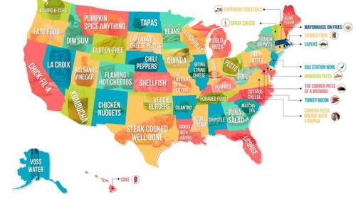 aimmyarrowshigh:mapsontheweb:The food each U.S. state hates the most.WHAT KIND OF MONSTERS LIVE IN M