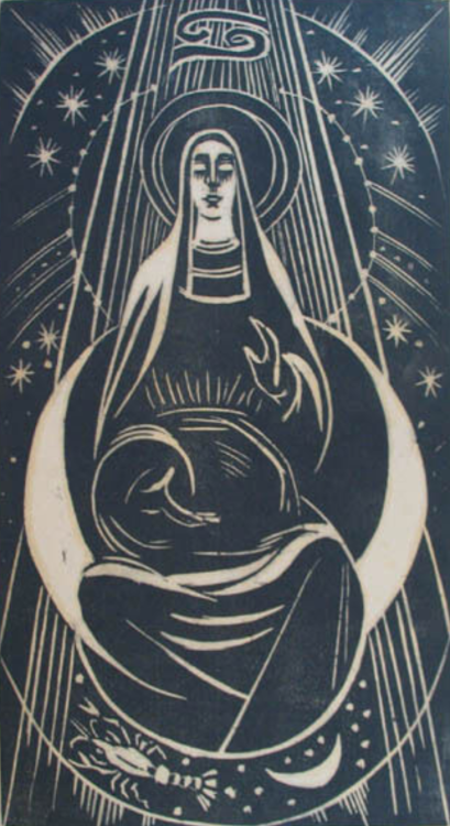 ein-bleistift-und-radiergummi: Emma Schlangenhausen Woodcuts, ca.1925 1. ‘Merkur.’ - 2. ‘Jupiter.’ -