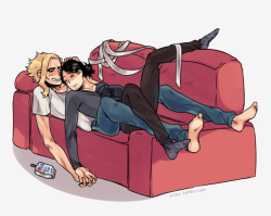 erazr: he’s finally catching some 💤’s.. i don’t think i’ll shut up about erasermight for a long time, guys, i’m so done for, they’re so adorable 