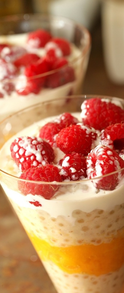 Raspberry Tapioca Parfait