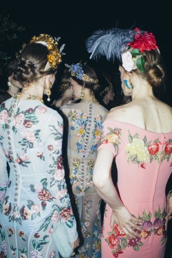 i-nsouciante:  Guido Palau’s Couture Photo Diary Backstage at Dolce &amp; Gabbana Alta Moda 