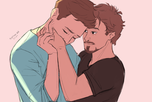 justlous-art: bucky kissing tony’s wrist request for @holistic-alcoholic! thank you for 