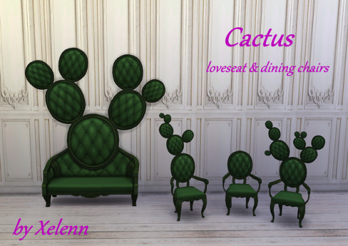 Cactus loveseat &amp; dining chairs4 items, new meshes, base game compatible.DOWNLOAD  and - my othe