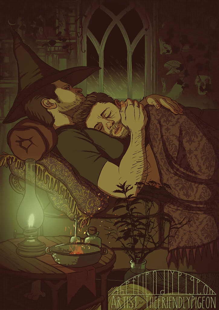 thefriendlypigeon:I was in the mood for some gothic/witchy art so of course I made it homoerotic wit thefriendlypigeon:I was in the mood for some gothic/witchy art so of course I made it homoerotic wit