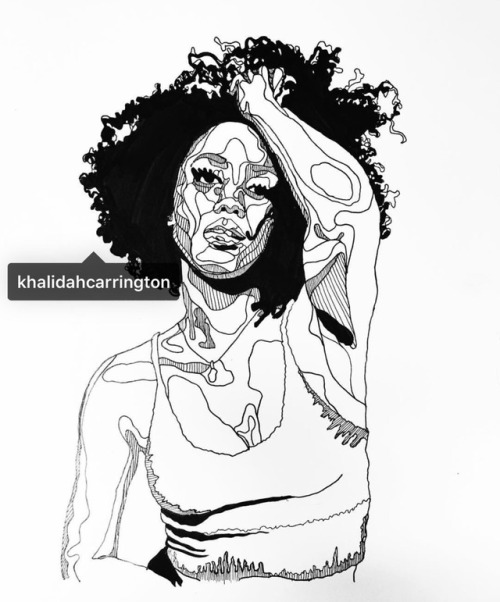 khalidahcarrington:Loredana ituah @themindofmutiny Graphite and ink on Bristol 8.5x11 IG @khalidahca