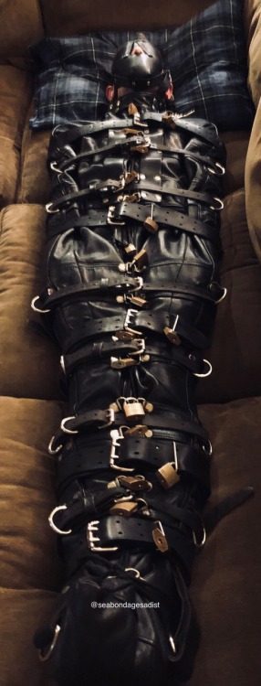 seabondagesadist: Sometimes a puppy just needs to be put away so it’s SIR can get things done without having to worry about it getting up to any mischief. Comfortable but well secured. @pupthraell was not going anywhere… 