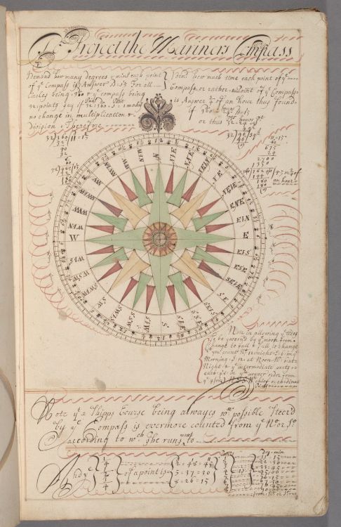 Manual of navigation : manuscript, [1697?].MS Typ 805 Houghton Library, Harvard University