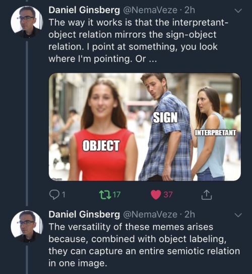 learninglinguist: An informative thread on meme semiotics by Daniel Ginsberg on Twitter.