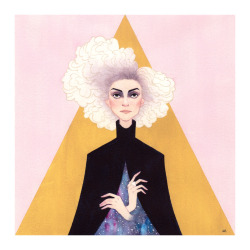 juliancallos:  &ldquo;St. Vincent&rdquo; I’m absolutely spellbound by Annie Clark AKA St. Vincent, so I drew/painted her for fun again. Can’t wait for her new album in February.