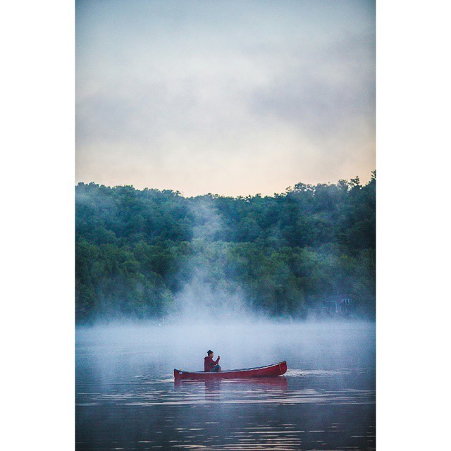 A canoe in the lake.
#fog #surreal