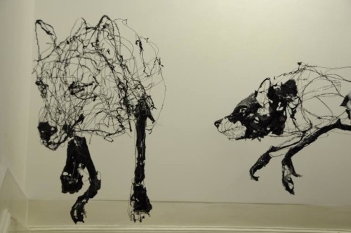 David Oliveira Wolves 2012Pair with some more contemporary sculpture