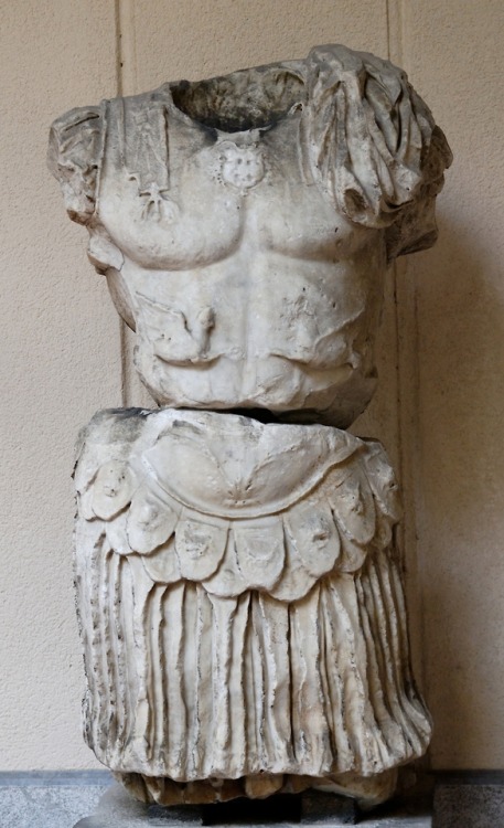 Fragmentary ancient Roman statue of a man wearing a cuirass.  Artist unknown; reign of Trajan (98-11