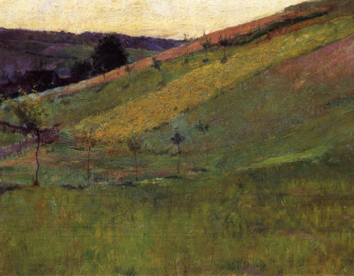 Giverny Hillside, 1891, Guy RoseMedium: oil,panel