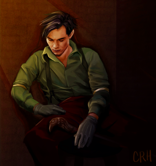 Stealing a moment’s respite after a long night dealing on the Crow Club floor [Companion piece for m