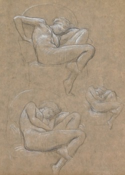 a-little-bit-pre-raphaelite: Flaming June, 1895, Frederic Leighton    Preliminarily studies, compositional sketch, oil study and painting 